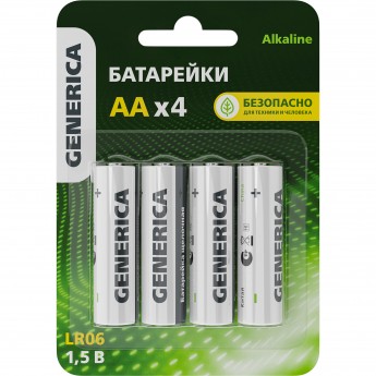 Батарейка щелочная IEK Alkaline LR06/AA (4шт/блистер) GENERICA