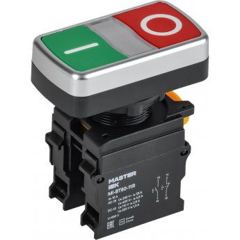 Кнопка "I-O" без подсветки IEK MASTER MI-BT60-11R-3-21-K51 d=22мм 1NO+1NC