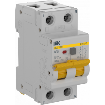Выключатель автоматический IEK KARAT KA-VD14-1-025-B-010-A дифференциального тока B 25А 10мА тип A АВДТ32EM